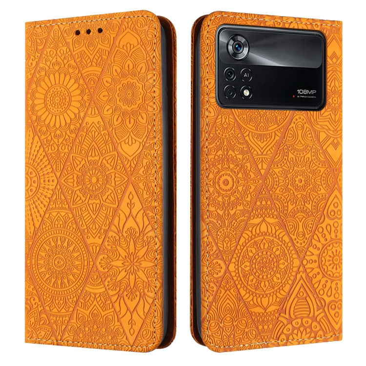 Ethnic Embossed Adsorption Leather Phone Case, For Xiaomi Poco X4 Pro 5G, For Xiaomi Redmi 10, For Xiaomi Poco M4 Pro 5G, For Xiaomi Poco X3 NFC