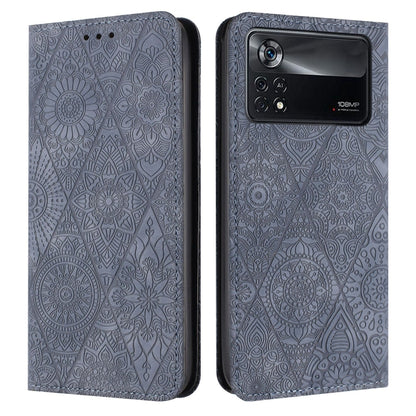 Ethnic Embossed Adsorption Leather Phone Case, For Xiaomi Poco X4 Pro 5G, For Xiaomi Redmi 10, For Xiaomi Poco M4 Pro 5G, For Xiaomi Poco X3 NFC