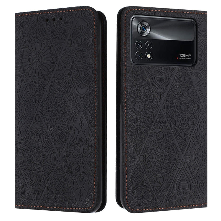 Ethnic Embossed Adsorption Leather Phone Case, For Xiaomi Poco X4 Pro 5G, For Xiaomi Redmi 10, For Xiaomi Poco M4 Pro 5G, For Xiaomi Poco X3 NFC