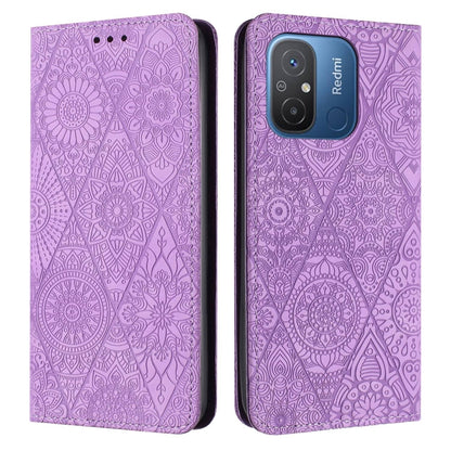 Ethnic Embossed Adsorption Leather Phone Case, For Xiaomi Redmi 12C, For Xiaomi Redmi A1+, For Xiaomi 12T / 12T Pro, For Xiaomi Redmi A1