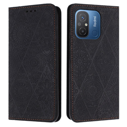 Ethnic Embossed Adsorption Leather Phone Case, For Xiaomi Redmi 12C, For Xiaomi Redmi A1+, For Xiaomi 12T / 12T Pro, For Xiaomi Redmi A1