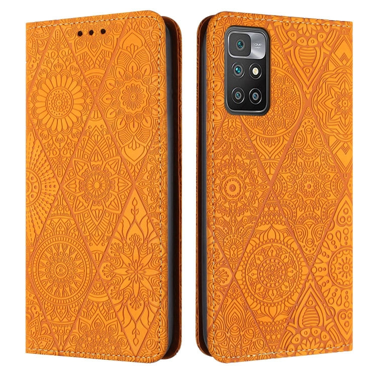 Ethnic Embossed Adsorption Leather Phone Case, For Xiaomi Poco X4 Pro 5G, For Xiaomi Redmi 10, For Xiaomi Poco M4 Pro 5G, For Xiaomi Poco X3 NFC