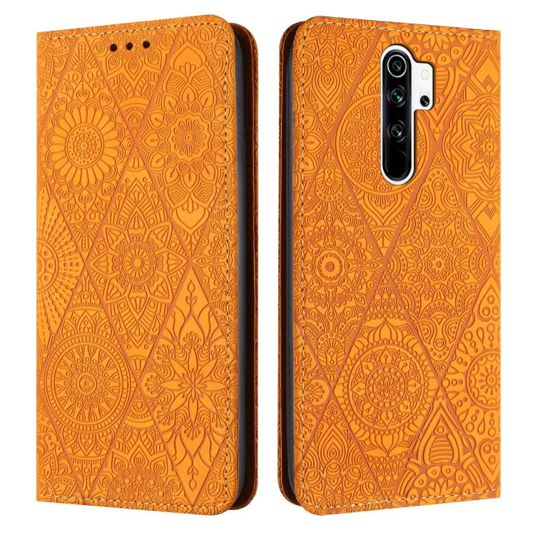 Ethnic Embossed Adsorption Leather Phone Case, For Xiaomi Redmi 9A, For Xiaomi Redmi 9, For Redmi Note 9, For Redmi Note 9 Pro