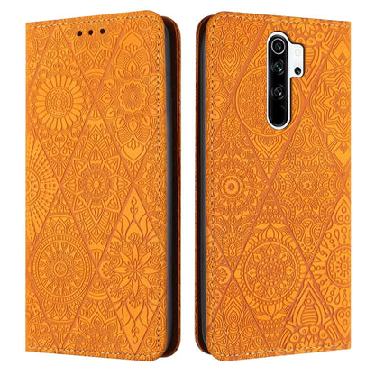 Ethnic Embossed Adsorption Leather Phone Case, For Xiaomi Redmi 9A, For Xiaomi Redmi 9, For Redmi Note 9, For Redmi Note 9 Pro