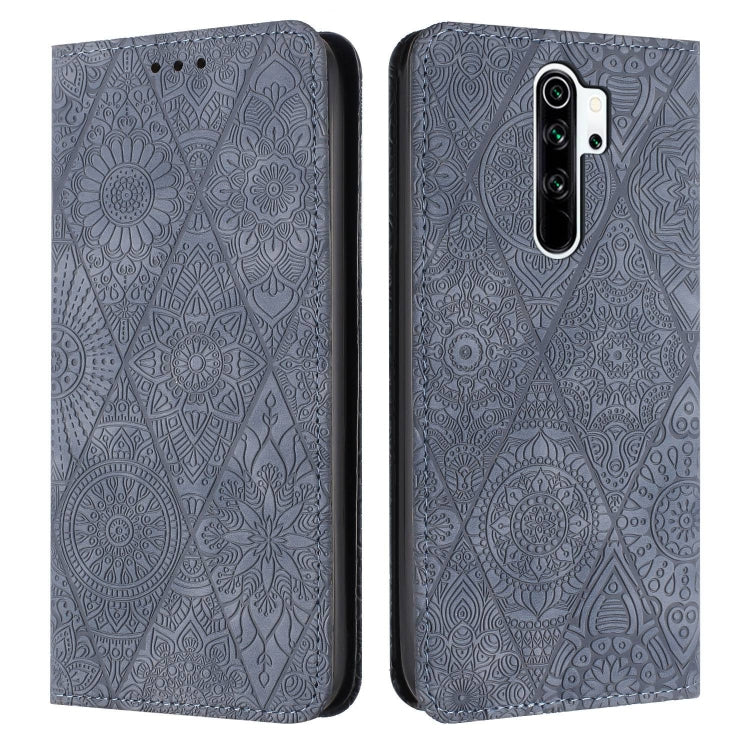 Ethnic Embossed Adsorption Leather Phone Case, For Xiaomi Redmi 9A, For Xiaomi Redmi 9, For Redmi Note 9, For Redmi Note 9 Pro