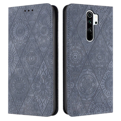 Ethnic Embossed Adsorption Leather Phone Case, For Xiaomi Redmi 9A, For Xiaomi Redmi 9, For Redmi Note 9, For Redmi Note 9 Pro