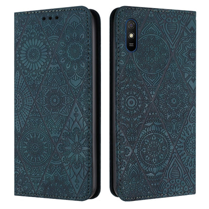 Ethnic Embossed Adsorption Leather Phone Case, For Xiaomi Redmi 9A, For Xiaomi Redmi 9, For Redmi Note 9, For Redmi Note 9 Pro
