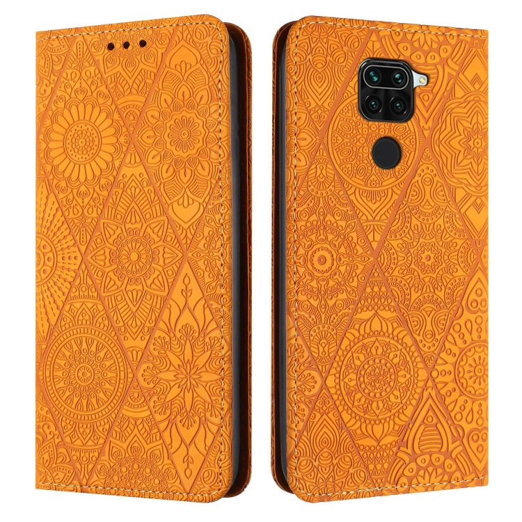 Ethnic Embossed Adsorption Leather Phone Case, For Xiaomi Redmi 9A, For Xiaomi Redmi 9, For Redmi Note 9, For Redmi Note 9 Pro