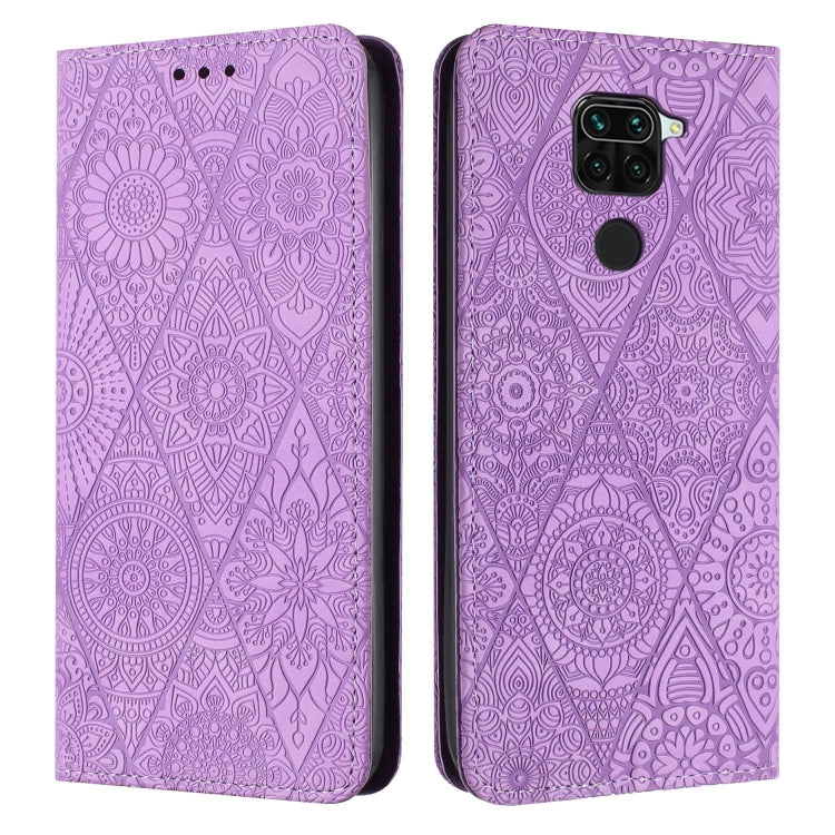 Ethnic Embossed Adsorption Leather Phone Case, For Xiaomi Redmi 9A, For Xiaomi Redmi 9, For Redmi Note 9, For Redmi Note 9 Pro