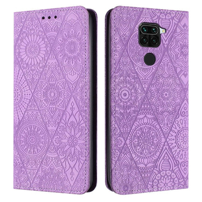 Ethnic Embossed Adsorption Leather Phone Case, For Xiaomi Redmi 9A, For Xiaomi Redmi 9, For Redmi Note 9, For Redmi Note 9 Pro
