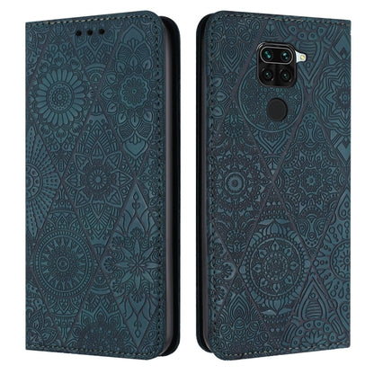 Ethnic Embossed Adsorption Leather Phone Case, For Xiaomi Redmi 9A, For Xiaomi Redmi 9, For Redmi Note 9, For Redmi Note 9 Pro