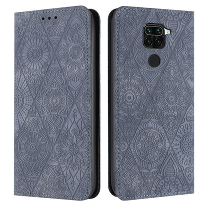 Ethnic Embossed Adsorption Leather Phone Case, For Xiaomi Redmi 9A, For Xiaomi Redmi 9, For Redmi Note 9, For Redmi Note 9 Pro