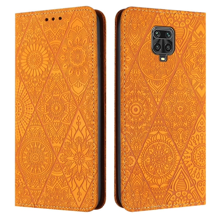 Ethnic Embossed Adsorption Leather Phone Case, For Xiaomi Redmi 9A, For Xiaomi Redmi 9, For Redmi Note 9, For Redmi Note 9 Pro