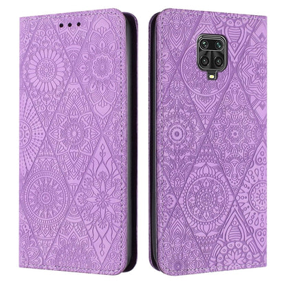 Ethnic Embossed Adsorption Leather Phone Case, For Xiaomi Redmi 9A, For Xiaomi Redmi 9, For Redmi Note 9, For Redmi Note 9 Pro