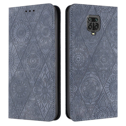 Ethnic Embossed Adsorption Leather Phone Case, For Xiaomi Redmi 9A, For Xiaomi Redmi 9, For Redmi Note 9, For Redmi Note 9 Pro