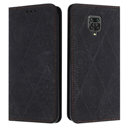 Ethnic Embossed Adsorption Leather Phone Case, For Xiaomi Redmi 9A, For Xiaomi Redmi 9, For Redmi Note 9, For Redmi Note 9 Pro