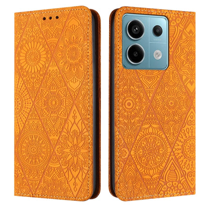 Ethnic Embossed Adsorption Leather Phone Case, For Xiaomi Redmi 13 4G, For Xiaomi Redmi Note 13 5G, For Xiaomi Redmi 13C, For Xiaomi Redmi Note 13 Pro 5G