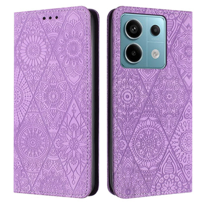 Ethnic Embossed Adsorption Leather Phone Case, For Xiaomi Redmi 13 4G, For Xiaomi Redmi Note 13 5G, For Xiaomi Redmi 13C, For Xiaomi Redmi Note 13 Pro 5G