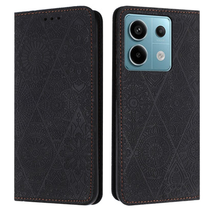 Ethnic Embossed Adsorption Leather Phone Case, For Xiaomi Redmi 13 4G, For Xiaomi Redmi Note 13 5G, For Xiaomi Redmi 13C, For Xiaomi Redmi Note 13 Pro 5G