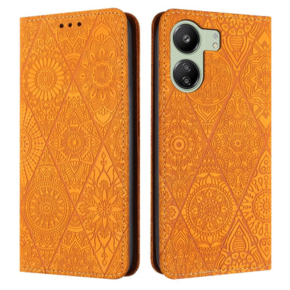 Ethnic Embossed Adsorption Leather Phone Case, For Xiaomi Redmi 13 4G, For Xiaomi Redmi Note 13 5G, For Xiaomi Redmi 13C, For Xiaomi Redmi Note 13 Pro 5G