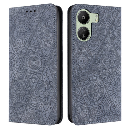 Ethnic Embossed Adsorption Leather Phone Case, For Xiaomi Redmi 13 4G, For Xiaomi Redmi Note 13 5G, For Xiaomi Redmi 13C, For Xiaomi Redmi Note 13 Pro 5G