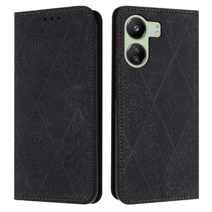 Ethnic Embossed Adsorption Leather Phone Case, For Xiaomi Redmi 13 4G, For Xiaomi Redmi Note 13 5G, For Xiaomi Redmi 13C, For Xiaomi Redmi Note 13 Pro 5G