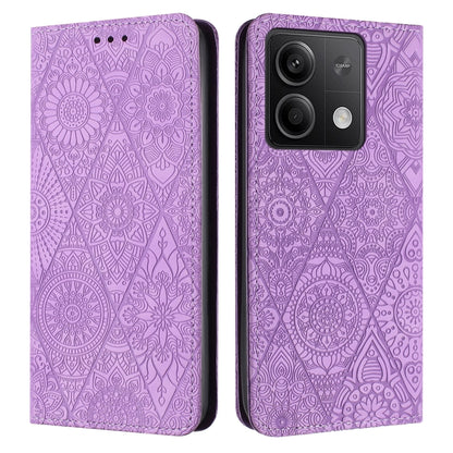 Ethnic Embossed Adsorption Leather Phone Case, For Xiaomi Redmi 13 4G, For Xiaomi Redmi Note 13 5G, For Xiaomi Redmi 13C, For Xiaomi Redmi Note 13 Pro 5G