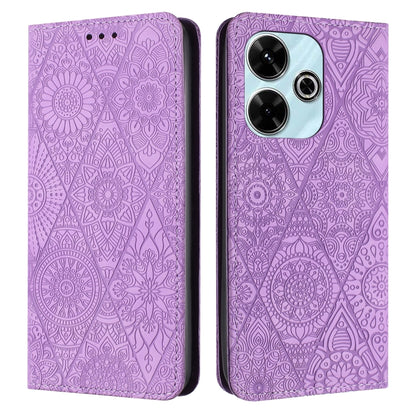 Ethnic Embossed Adsorption Leather Phone Case, For Xiaomi Redmi 13 4G, For Xiaomi Redmi Note 13 5G, For Xiaomi Redmi 13C, For Xiaomi Redmi Note 13 Pro 5G