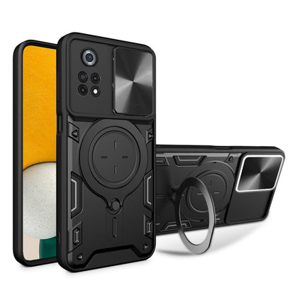 CD Texture Sliding Camshield Magnetic Holder Phone Case, For Xiaomi Poco M4 Pro 4G, For Xiaomi Poco X4 Pro 5G, For Xiaomi Redmi Note 11 4G, For Xiaomi Redmi Note 11 Pro