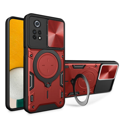 CD Texture Sliding Camshield Magnetic Holder Phone Case, For Xiaomi Poco M4 Pro 4G, For Xiaomi Poco X4 Pro 5G, For Xiaomi Redmi Note 11 4G, For Xiaomi Redmi Note 11 Pro