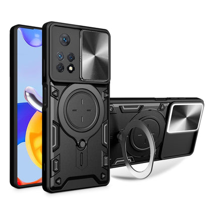 CD Texture Sliding Camshield Magnetic Holder Phone Case, For Xiaomi Poco M4 Pro 4G, For Xiaomi Poco X4 Pro 5G, For Xiaomi Redmi Note 11 4G, For Xiaomi Redmi Note 11 Pro