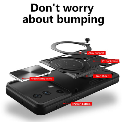 CD Texture Sliding Camshield Magnetic Holder Phone Case, For Xiaomi 13 Lite / Civi 2 5G, For Xiaomi 13 Pro, For Xiaomi 13, For Xiaomi 12T / 12T Pro