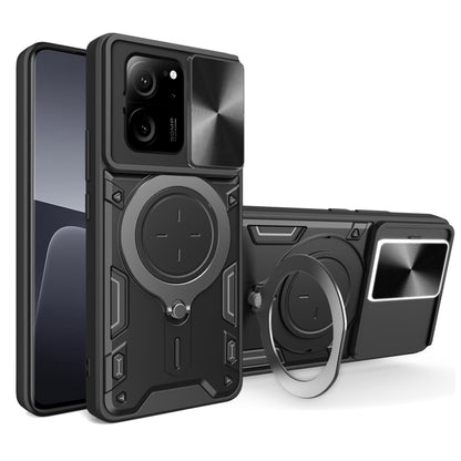 CD Texture Sliding Camshield Magnetic Holder Phone Case, For Xiaomi Redmi Note 13 Pro 5G, For Xiaomi 13T / Redmi K60 Ultra, For Xiaomi Redmi Note 12 Turbo, For Xiaomi Poco F5 Pro/Redmi K60