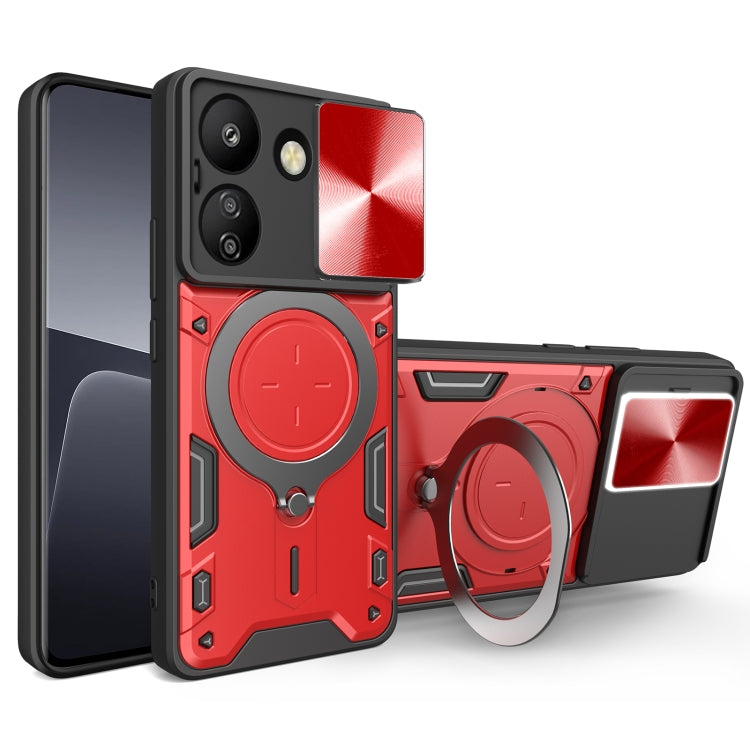 CD Texture Sliding Camshield Magnetic Holder Phone Case, For Xiaomi Redmi A3, For Xiaomi Redmi 13C 5G Global, For Xiaomi Redmi Note 13 5G, For Xiaomi Redmi 13C 4G