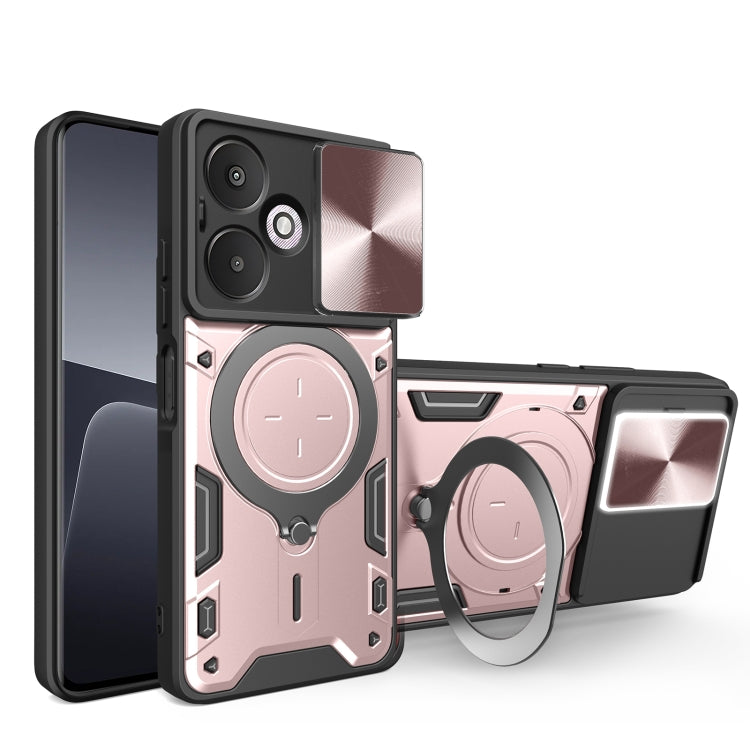 CD Texture Sliding Camshield Magnetic Holder Phone Case, For Xiaomi Redmi A3, For Xiaomi Redmi 13C 5G Global, For Xiaomi Redmi Note 13 5G, For Xiaomi Redmi 13C 4G