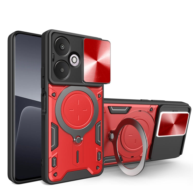 CD Texture Sliding Camshield Magnetic Holder Phone Case, For Xiaomi Redmi A3, For Xiaomi Redmi 13C 5G Global, For Xiaomi Redmi Note 13 5G, For Xiaomi Redmi 13C 4G