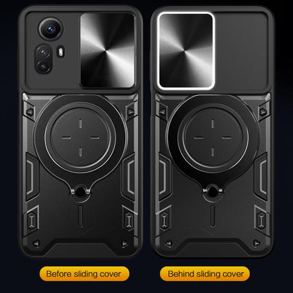 CD Texture Sliding Camshield Magnetic Holder Phone Case, For Xiaomi Redmi Note 12S 4G, For Xiaomi Redmi Note 12 4G, For Xiaomi Redmi Note 12 Pro 5G, For Xiaomi Redmi 12C