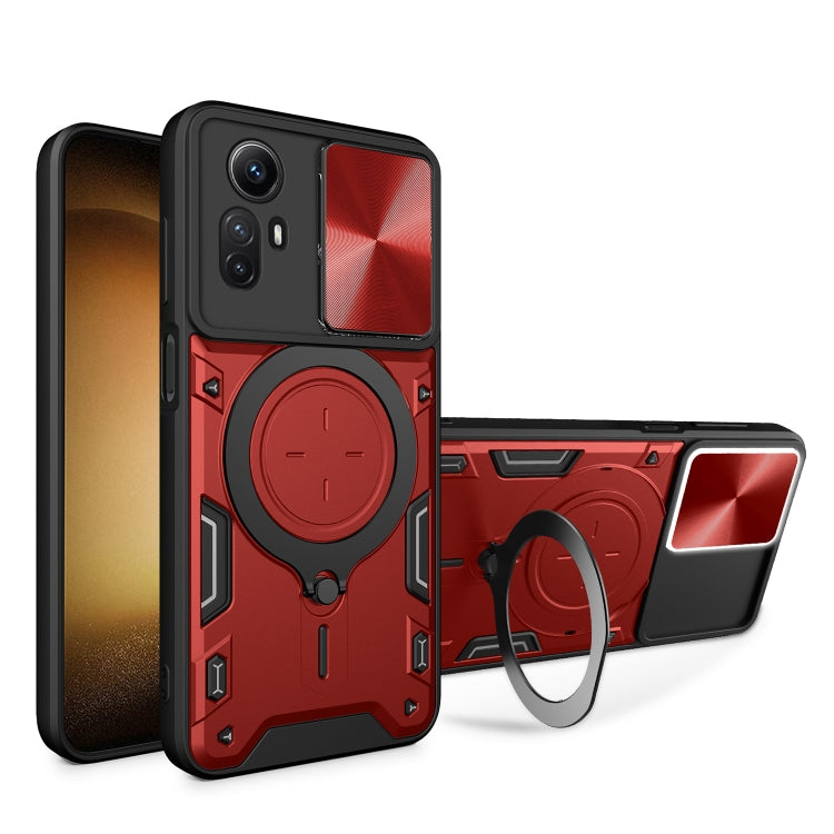 CD Texture Sliding Camshield Magnetic Holder Phone Case, For Xiaomi Redmi Note 12S 4G, For Xiaomi Redmi Note 12 4G, For Xiaomi Redmi Note 12 Pro 5G, For Xiaomi Redmi 12C