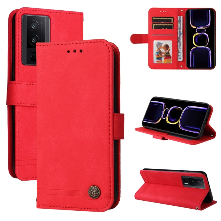 Skin Feel Life Tree Metal Button Leather Phone Case, For Xiaomi 13T / Redmi K60 Ultra, For Xiaomi Redmi K70 / K70 Pro, For Xiaomi Redmi Poco F5, For Xiaomi Redmi K60 / K60 Pro