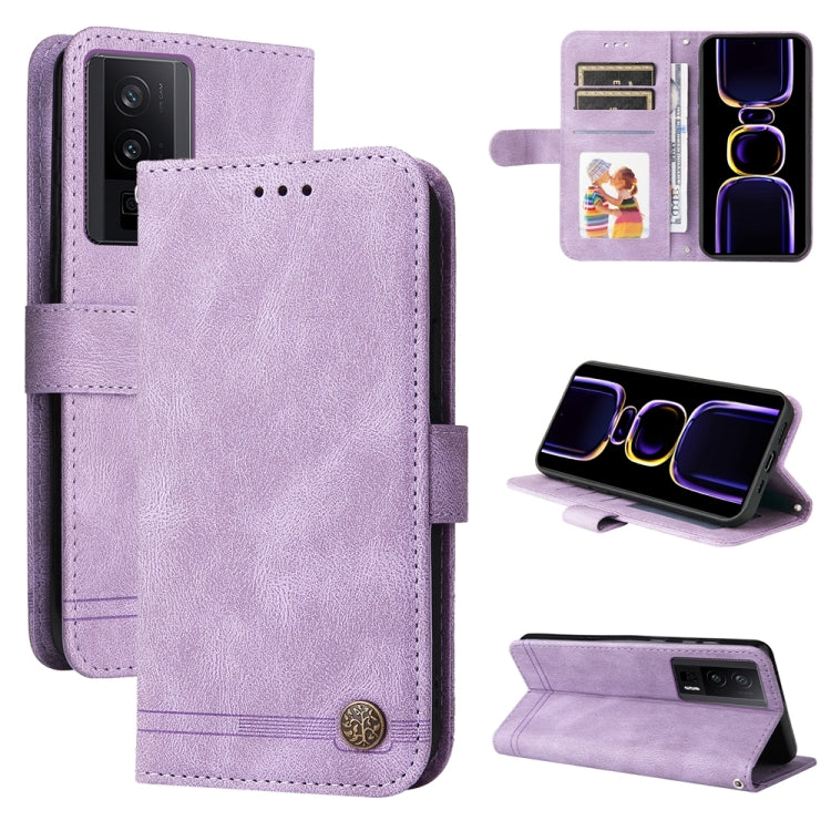 Skin Feel Life Tree Metal Button Leather Phone Case, For Xiaomi 13T / Redmi K60 Ultra, For Xiaomi Redmi K70 / K70 Pro, For Xiaomi Redmi Poco F5, For Xiaomi Redmi K60 / K60 Pro