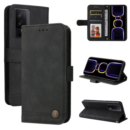 Skin Feel Life Tree Metal Button Leather Phone Case, For Xiaomi 13T / Redmi K60 Ultra, For Xiaomi Redmi K70 / K70 Pro, For Xiaomi Redmi Poco F5, For Xiaomi Redmi K60 / K60 Pro