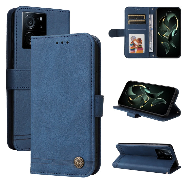 Skin Feel Life Tree Metal Button Leather Phone Case, For Xiaomi 13T / Redmi K60 Ultra, For Xiaomi Redmi K70 / K70 Pro, For Xiaomi Redmi Poco F5, For Xiaomi Redmi K60 / K60 Pro