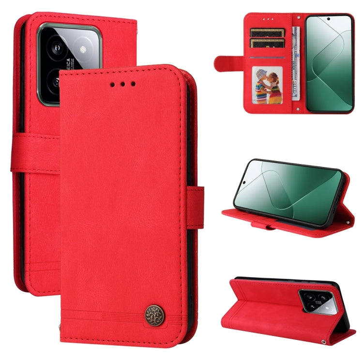 Skin Feel Life Tree Metal Button Leather Phone Case, For Xiaomi Redmi K70E, For Xiaomi 14 Ultra, For Xiaomi 14 Pro, For Xiaomi 14