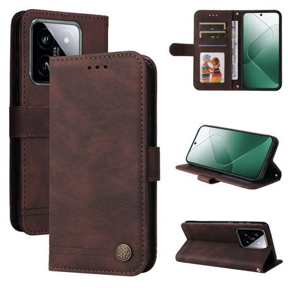 Skin Feel Life Tree Metal Button Leather Phone Case, For Xiaomi Redmi K70E, For Xiaomi 14 Ultra, For Xiaomi 14 Pro, For Xiaomi 14