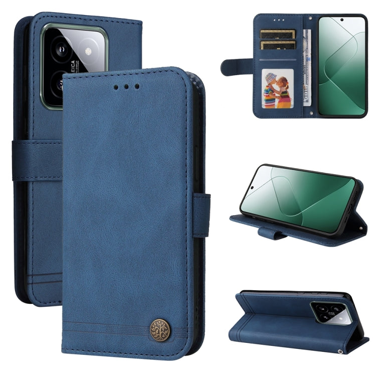 Skin Feel Life Tree Metal Button Leather Phone Case, For Xiaomi Redmi K70E, For Xiaomi 14 Ultra, For Xiaomi 14 Pro, For Xiaomi 14