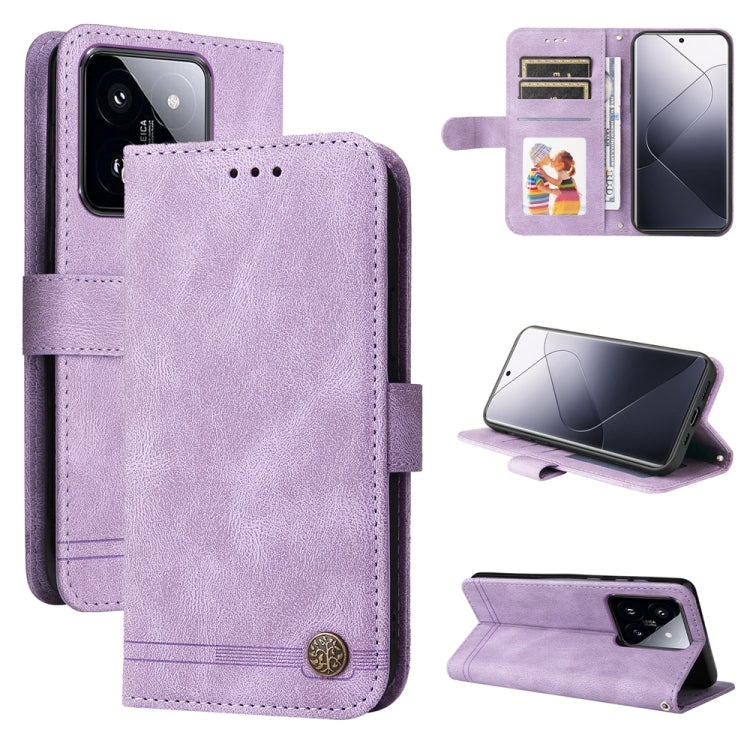 Skin Feel Life Tree Metal Button Leather Phone Case, For Xiaomi Redmi K70E, For Xiaomi 14 Ultra, For Xiaomi 14 Pro, For Xiaomi 14