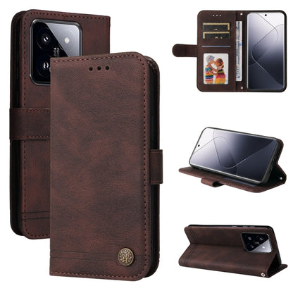 Skin Feel Life Tree Metal Button Leather Phone Case, For Xiaomi Redmi K70E, For Xiaomi 14 Ultra, For Xiaomi 14 Pro, For Xiaomi 14