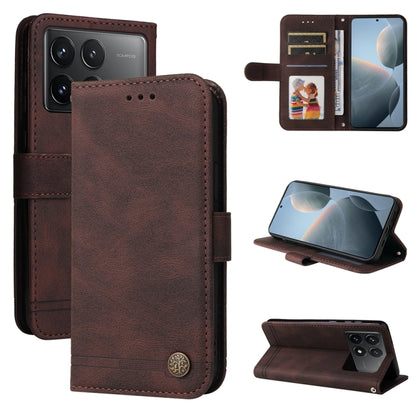 Skin Feel Life Tree Metal Button Leather Phone Case, For Xiaomi 13T / Redmi K60 Ultra, For Xiaomi Redmi K70 / K70 Pro, For Xiaomi Redmi Poco F5, For Xiaomi Redmi K60 / K60 Pro