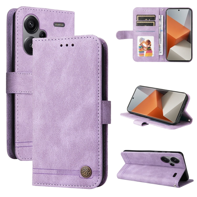 Skin Feel Life Tree Metal Button Leather Phone Case, For Xiaomi Redmi Note13 5G Global, For Xiaomi Redmi 13C 4G, For Xiaomi Redmi Note13 Pro+ 5G Global, For Xiaomi Redmi Note13 Pro 5G Global