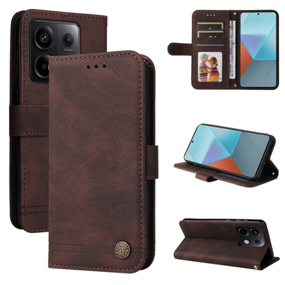 Skin Feel Life Tree Metal Button Leather Phone Case, For Xiaomi Redmi Note13 5G Global, For Xiaomi Redmi 13C 4G, For Xiaomi Redmi Note13 Pro+ 5G Global, For Xiaomi Redmi Note13 Pro 5G Global